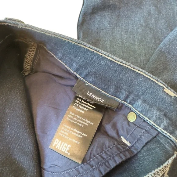 Paige Lennox Slim Fit Men’s Jeans Size 33 Dark Wash Premium Stretch Denim in EUC - Picture 10 of 15